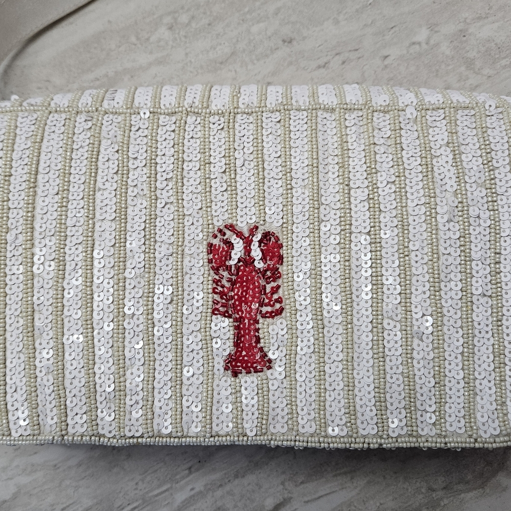 Viral Handcrafted in India Beaded Lobster Shoulder Bag 🦞 NWT - Picture 4 of 9